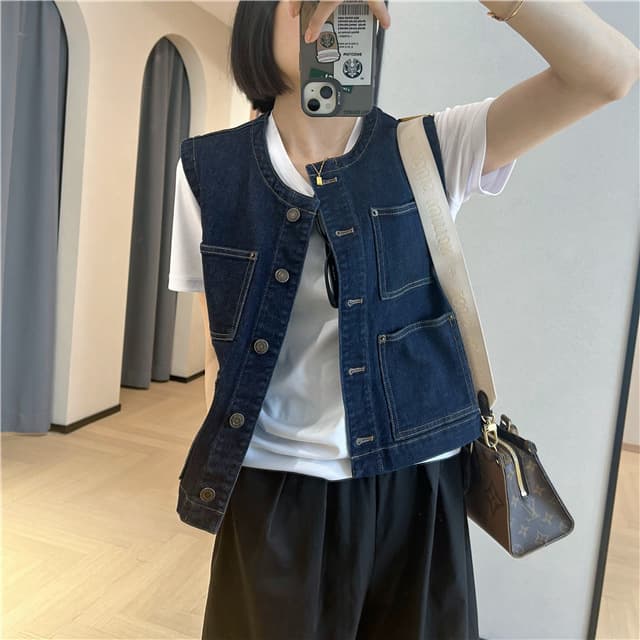 クラシカルデニムレディースベスト