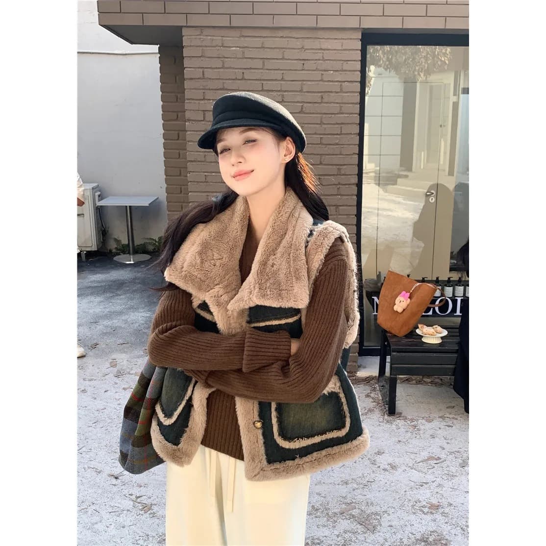 フワモコ切替レディースベスト
