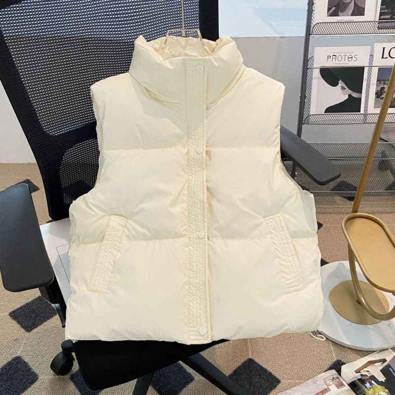 レディースベスト ふんわりあったかショート丈ダウンベスト