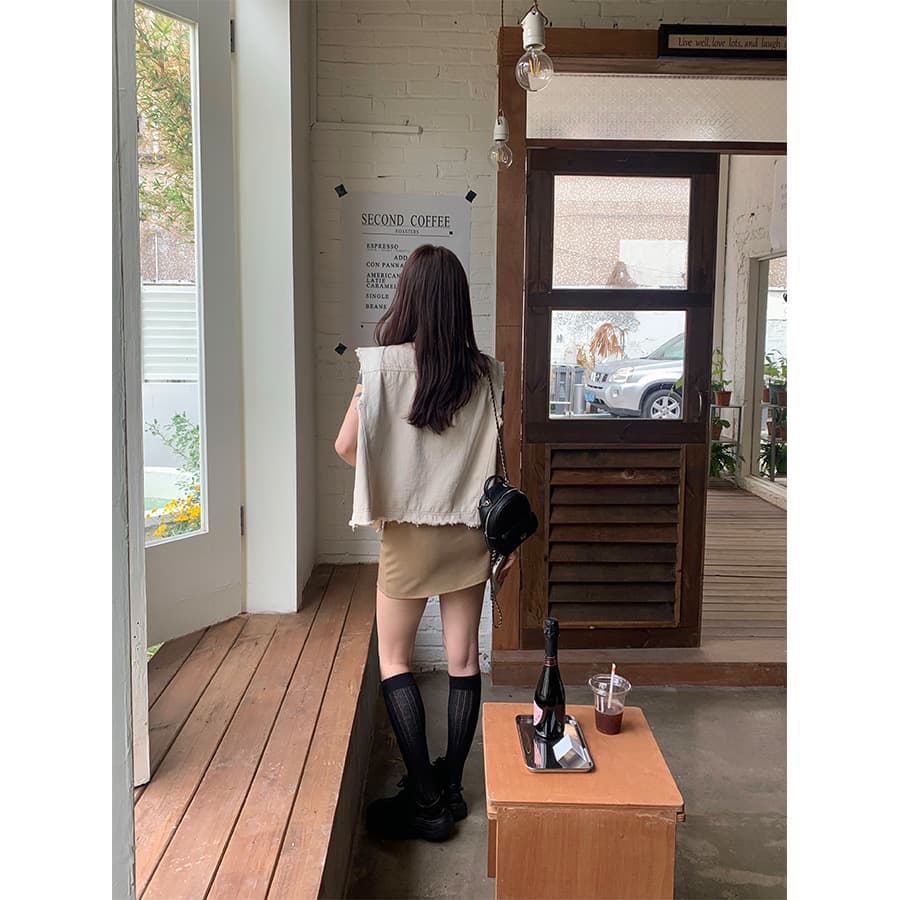 フリンジ切りっぱなしレディースベスト