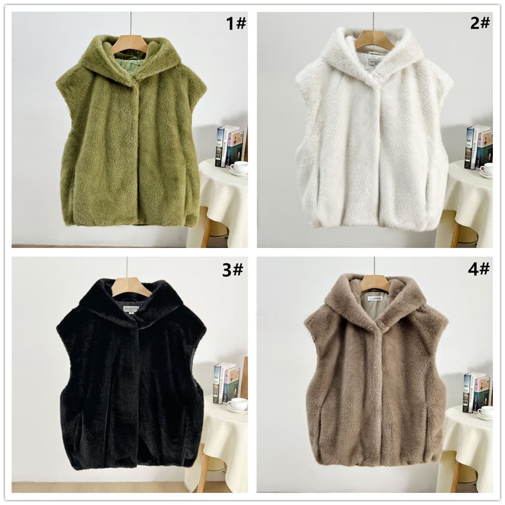 レディースベスト 秋冬新作フード付きファーベスト防寒レディース