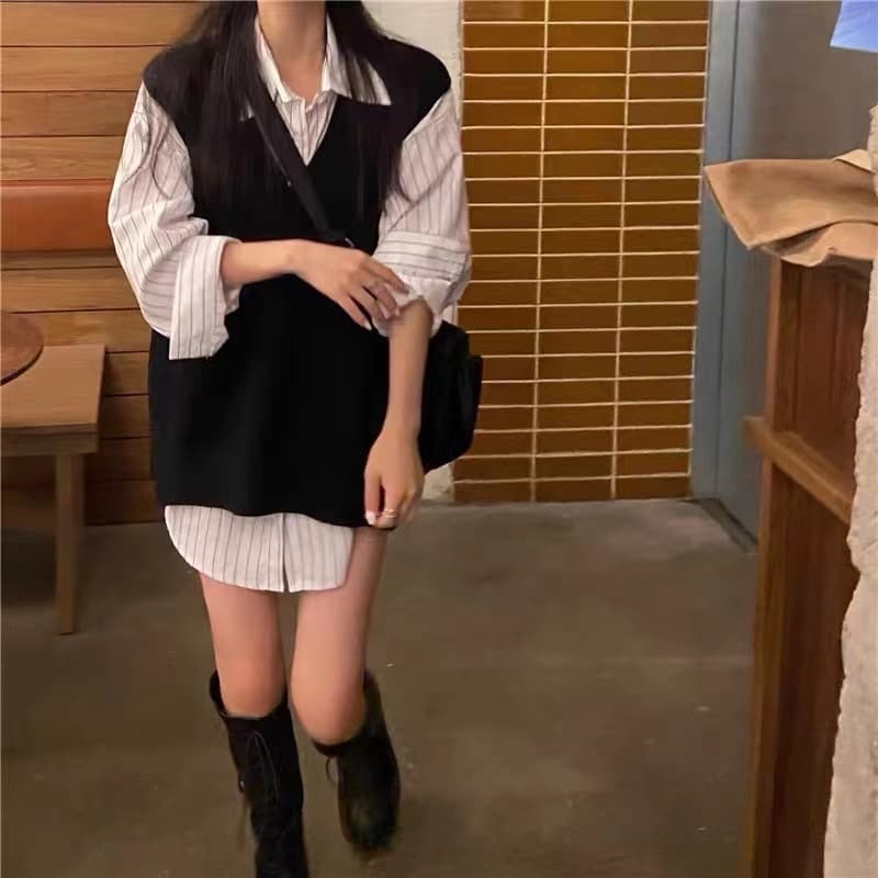 レディースベスト シンプル上品ゆるベスト