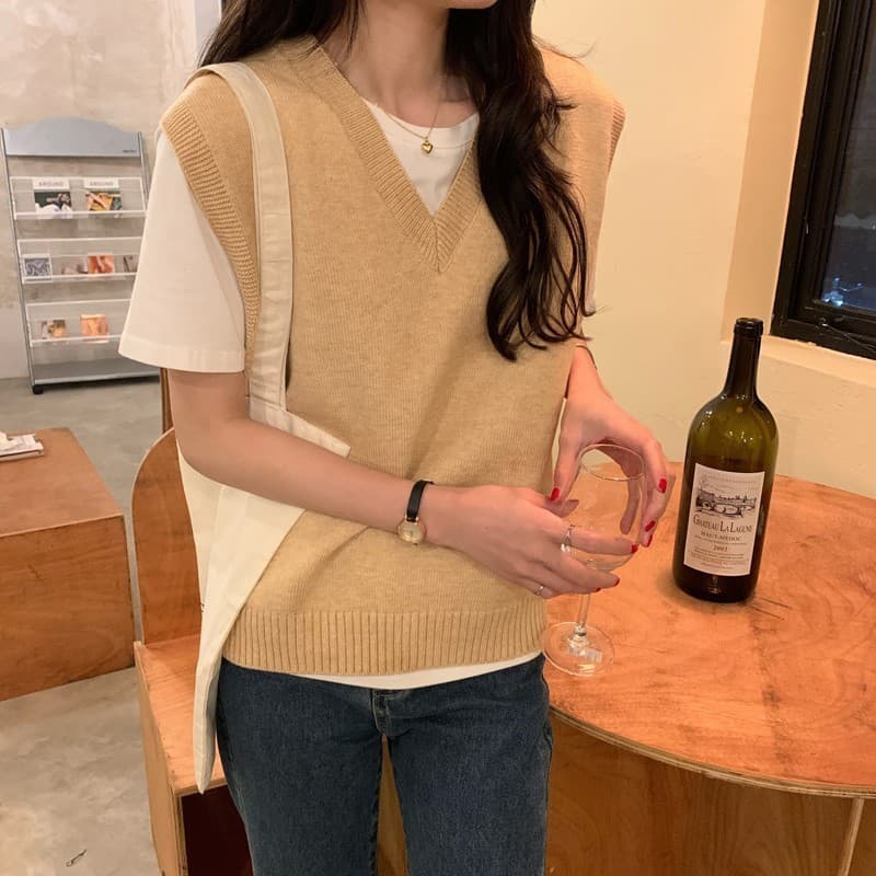 レディースベスト ゆったりシルエット レディースニットベスト