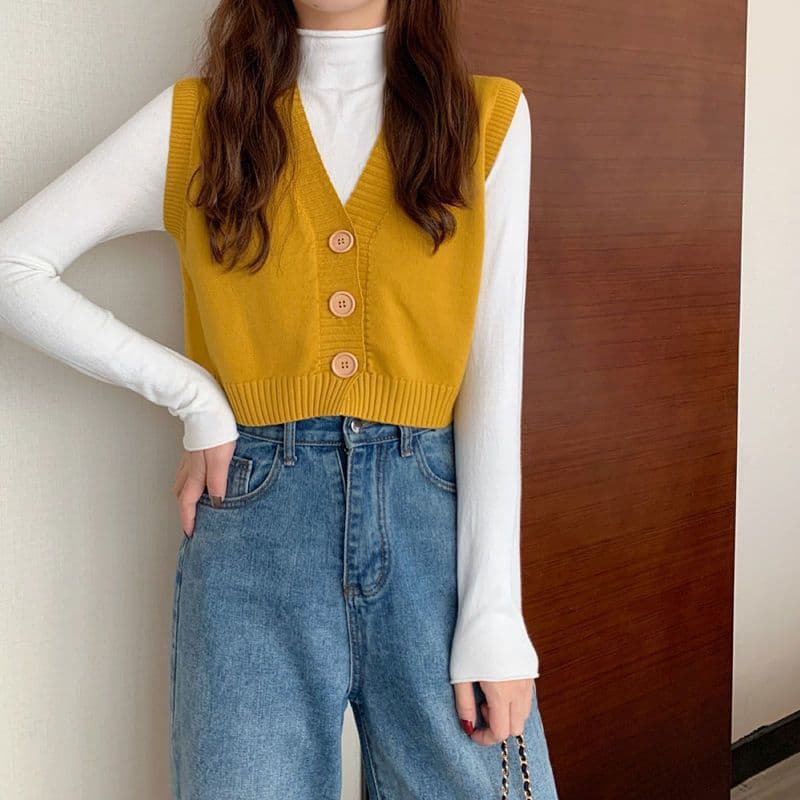 レディースベスト クラシックシルエット ニットベスト