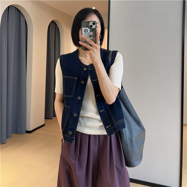 クラシカルデニムレディースベスト