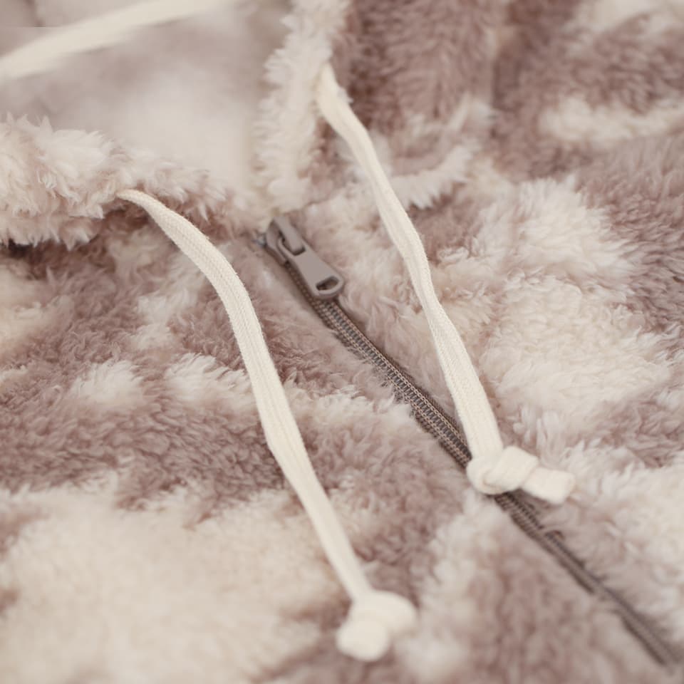 レディースベスト もこもこ切り替えフリースベスト