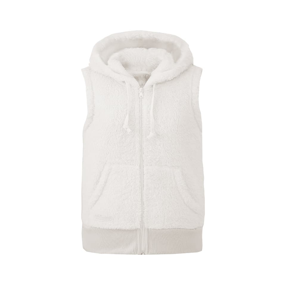 レディースベスト もこもこ切り替えフリースベスト