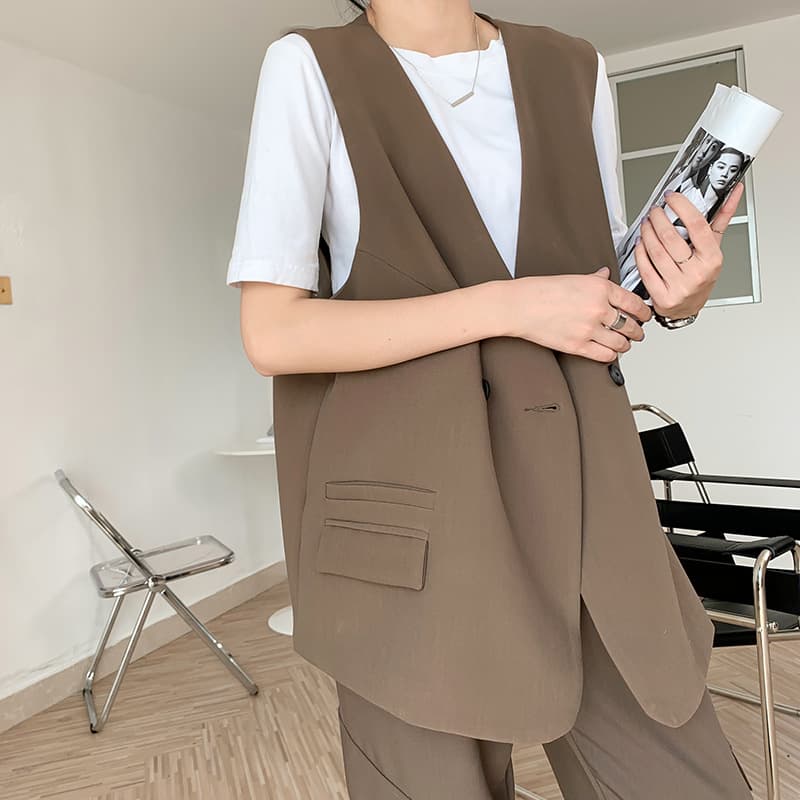 レディースベスト シンプル上品ジレベスト