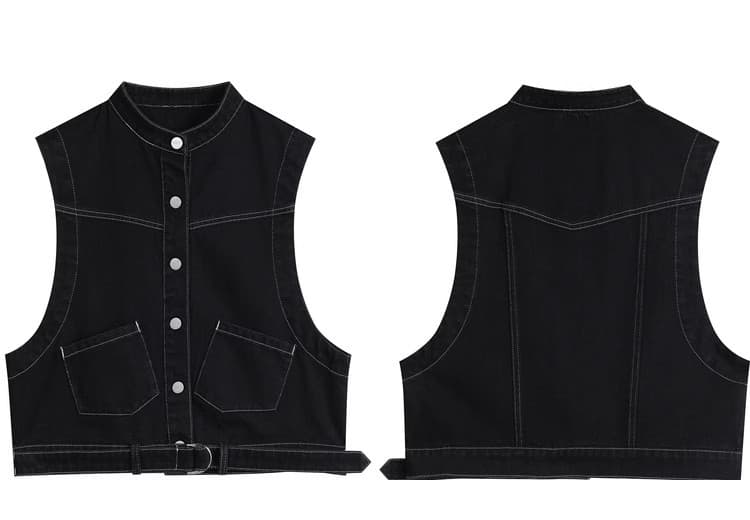 レディースベスト なめらかストレッチデニムベスト