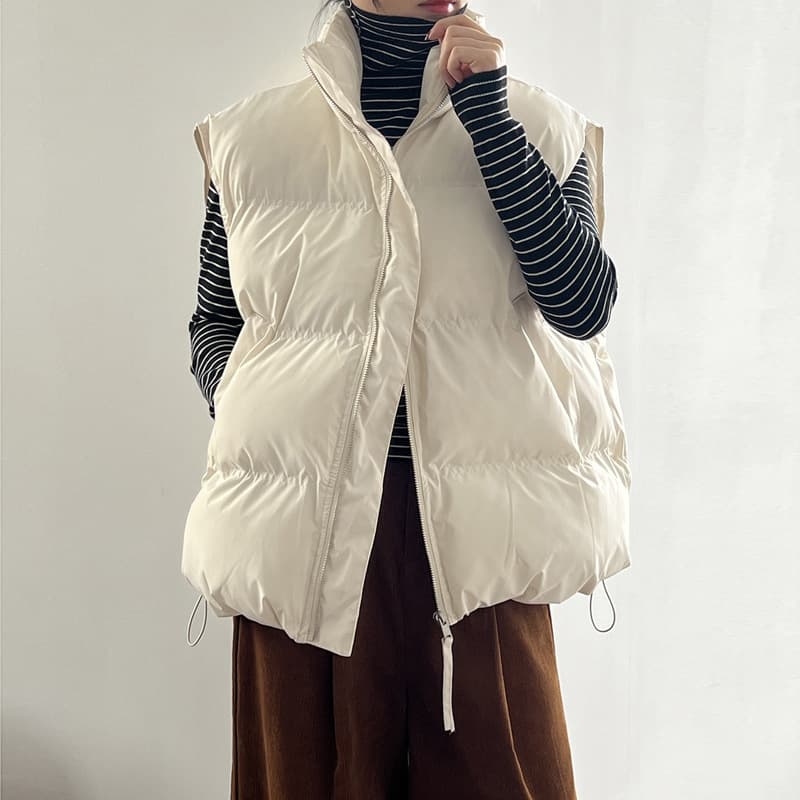 シンプル軽量キルティングレディースベスト