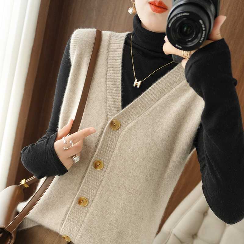 レディースベスト レディース 上質ウール混 ニットベスト