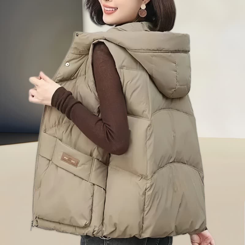 レディースベスト 軽やか暖か中綿ダウンベスト