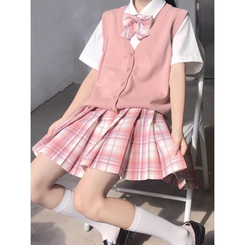 レディースベスト レトロ調スクールベストニット